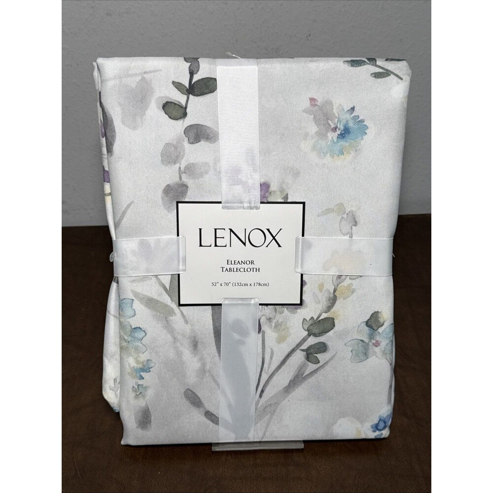 NEW Lenox Eleanor Floral Water Color Oblong 100% Polyester Tablecloth 52” x 70”